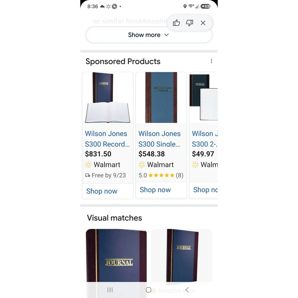 Wilson Jones S300-15J Blue Fabric Hardcover Journal Ledger vintage OOP